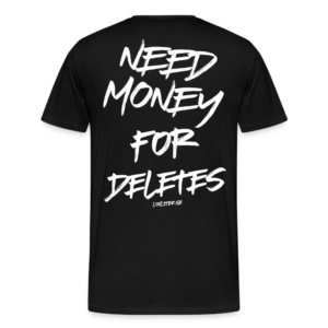 need money for deletes t-shirt svart lovlitek